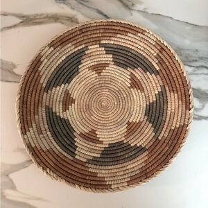 Handwoven decorative coiled boho basket
